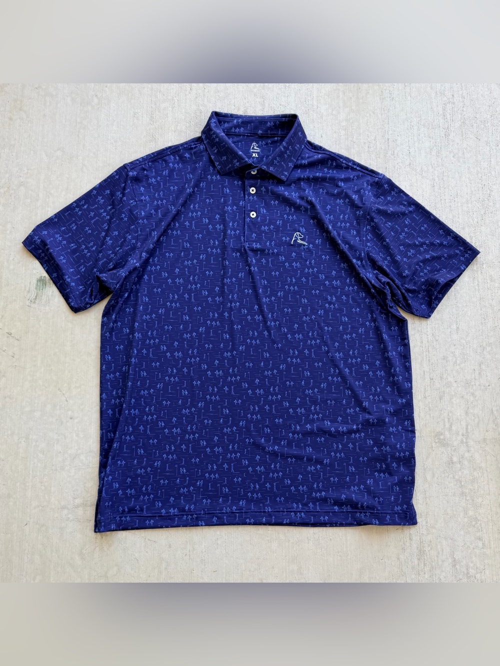 Rhoback Golf Polo Shirt Men Size XL All Over Print Stretch